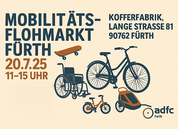 Mobilitätsflohmarkt in der Kofferfabrik am 20.7.2025