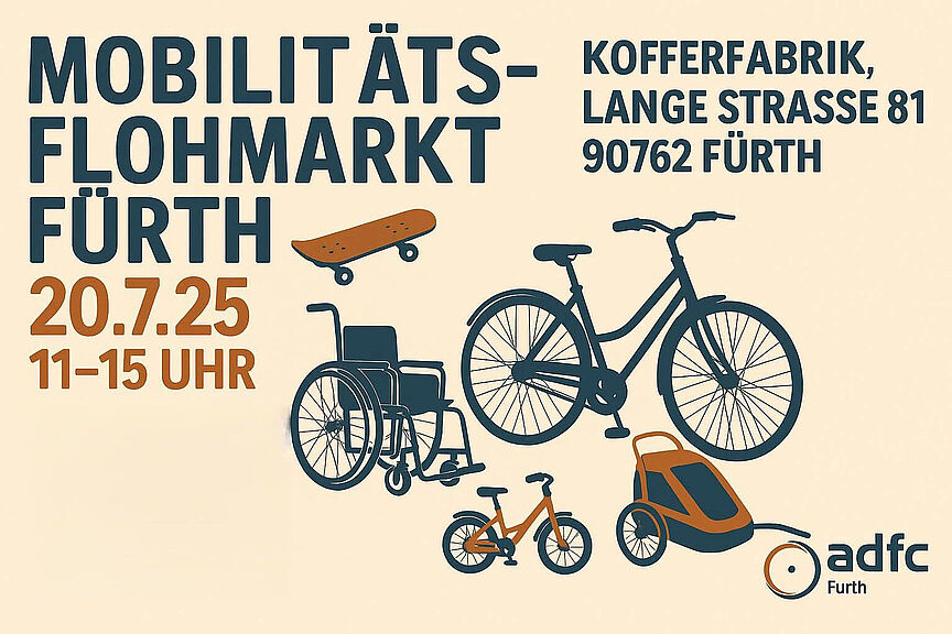 Mobilitätsflohmarkt 2025 Mobilitätsflohmarkt in der Kofferfabrik am 20.7.2025