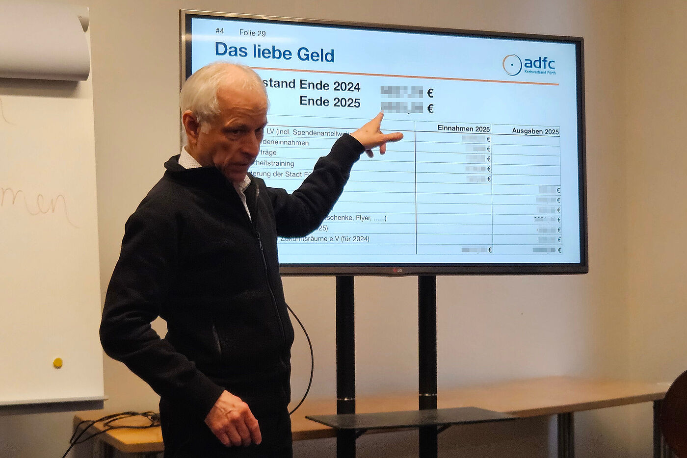 Kassenwart Detlef Pauly erklärt die Zahlen