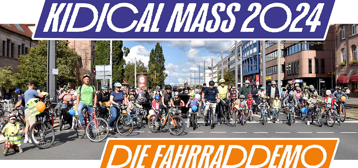 Kidical Mass Nürnberg - Anfahrt Hauptbahnhof - 09/2023 Kidical Mass Nürnberg fährt auf Hauptbahnhof zu