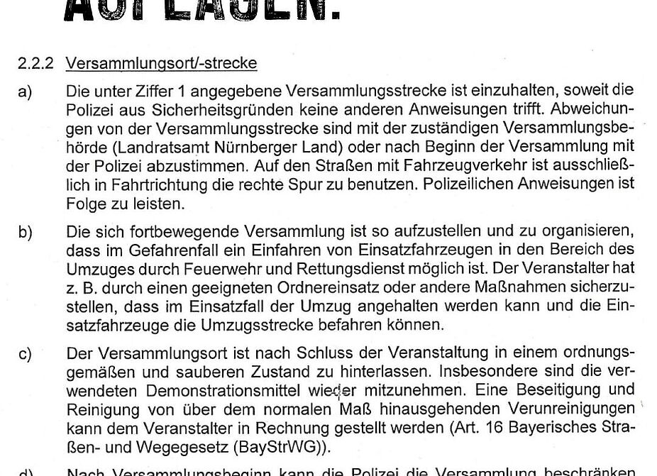 Auflagen Teil 1 Auflagen Teil 1